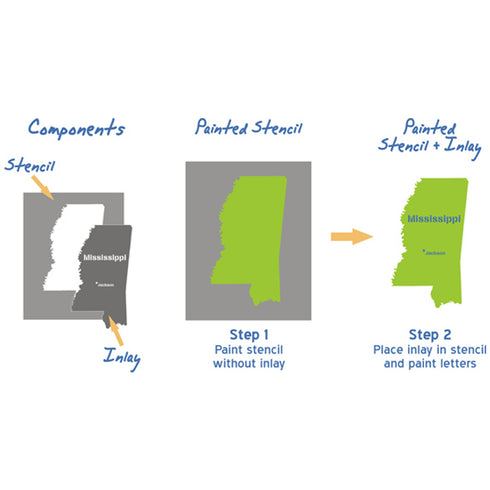 Mississippi State Map Stencil